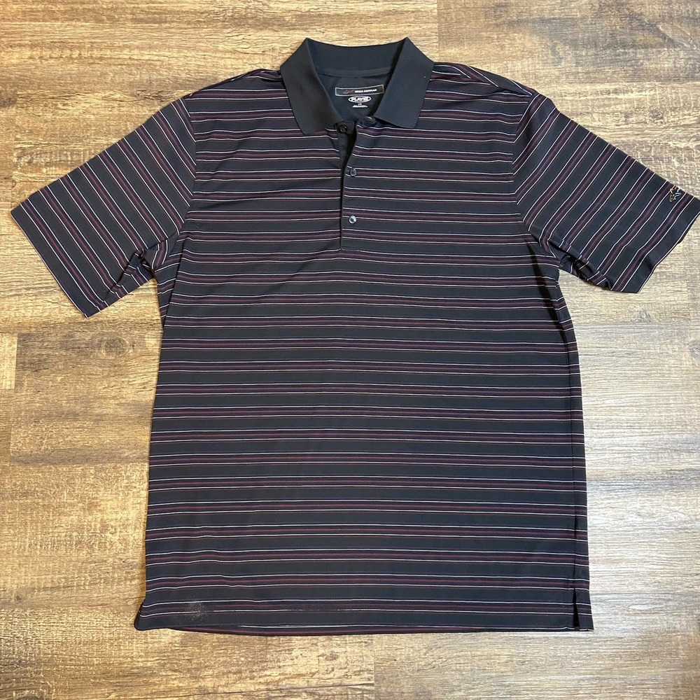 Greg Norman Polo Shirt Mens Golf Performance Shark Logo Large Play Dry Athletic